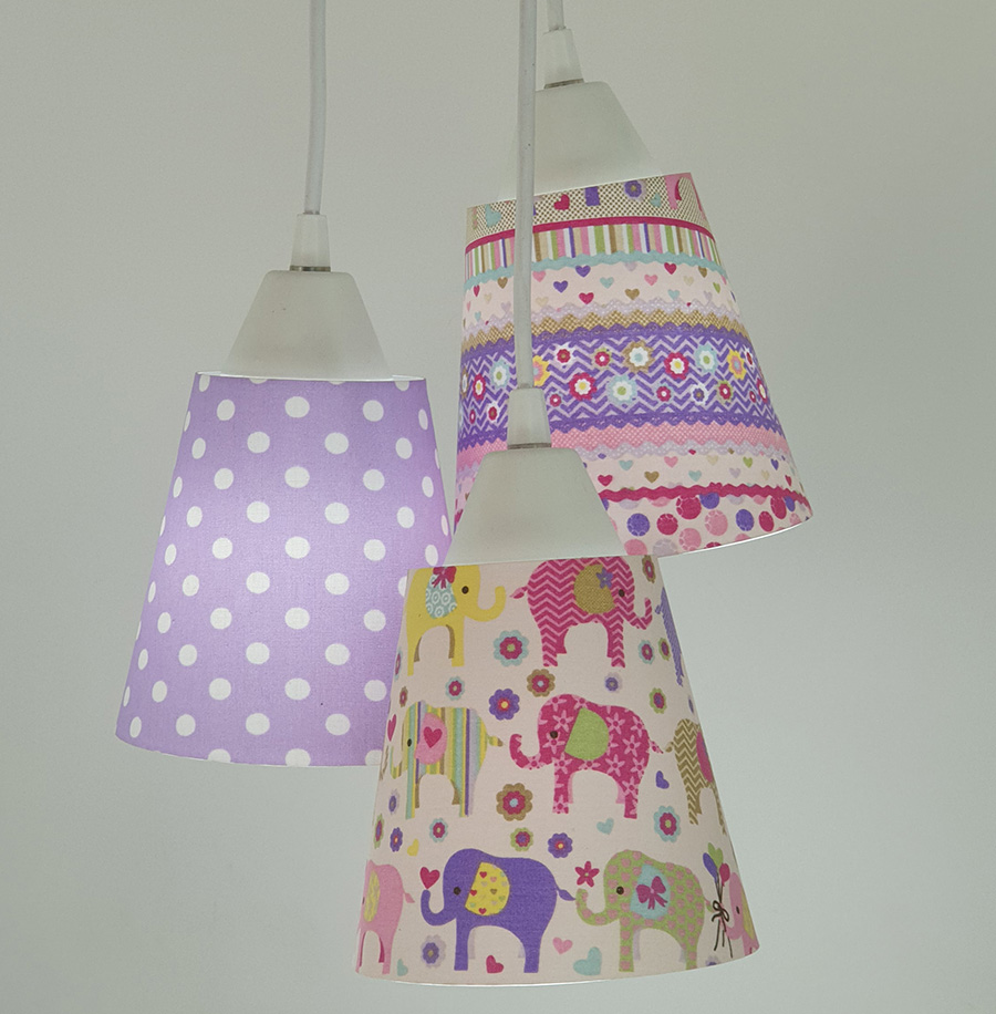 Lustre Pendente Luminária Cacho Bebê Elefantinho e Poás