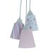 Lustre Pendente Luminária Cacho Bebê Estrelinhas Rosa, Cinza e Branco