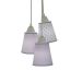 Lustre Pendente Luminária Cacho Bebê Tecidos Lilás e Branco