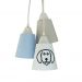 Lustre Pendente Luminária Cacho Cachorrinho Branco, Bege e Azul
