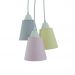 Lustre Pendente Luminária Cacho Cinza, Rosa e Amarelo Bebê
