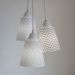 Lustre Pendente Luminária Cacho Estampas em Tons de Bege