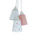 Lustre Pendente Luminária Cacho Estrelinhas Rosa, Cinza e Branco
