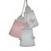 Lustre Pendente Luminária Cacho FruFru Tons de Rosa