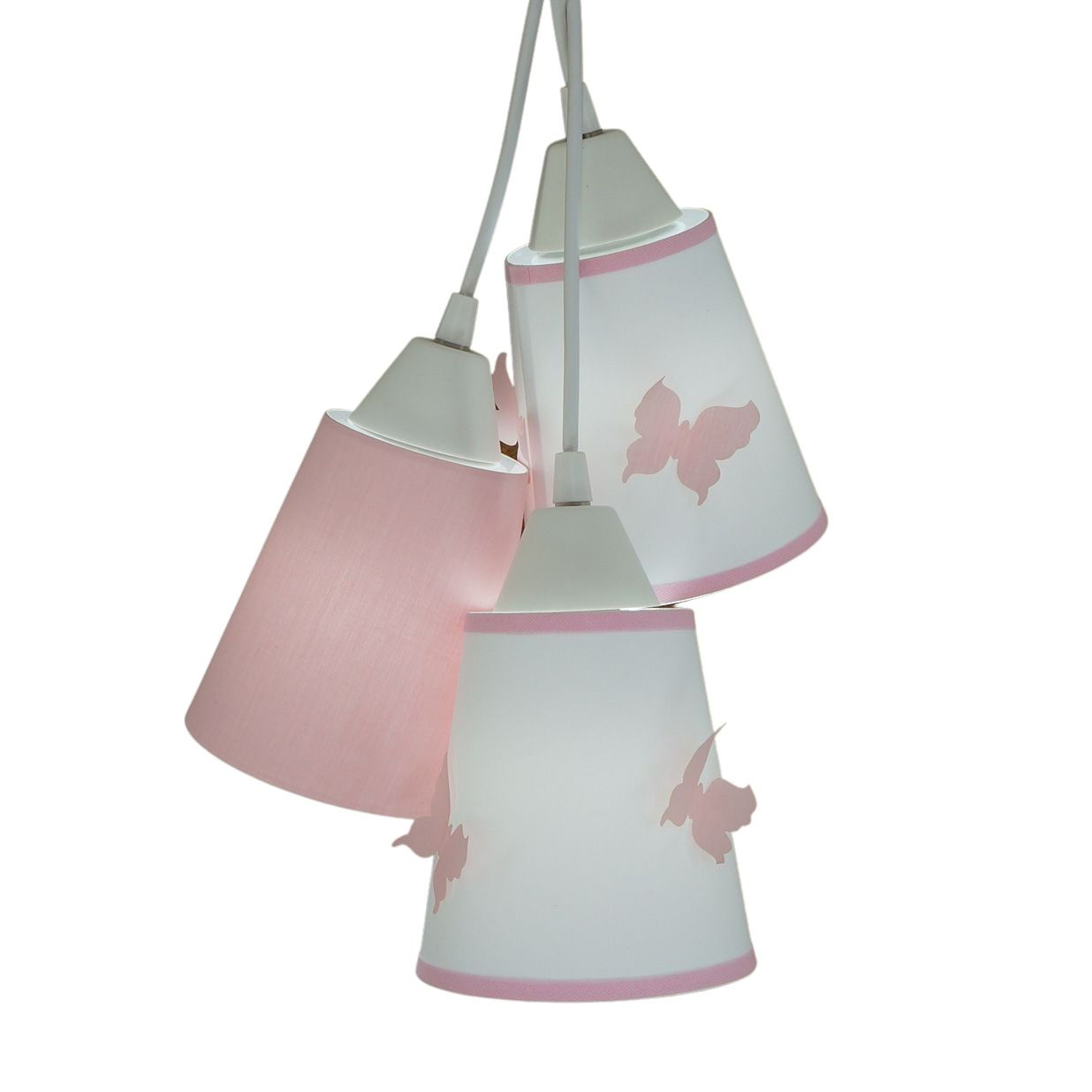 Lustre Pendente Luminária Cacho FruFru Tons de Rosa