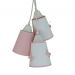 Lustre Pendente Luminária Cacho FruFru Tons de Rosa