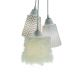 Lustre Pendente Luminária Cacho FruFru e Estampas em Tons de Bege