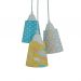 Lustre Pendente Luminária Cacho Nuvens Coloridas Amarelo e Turquesa