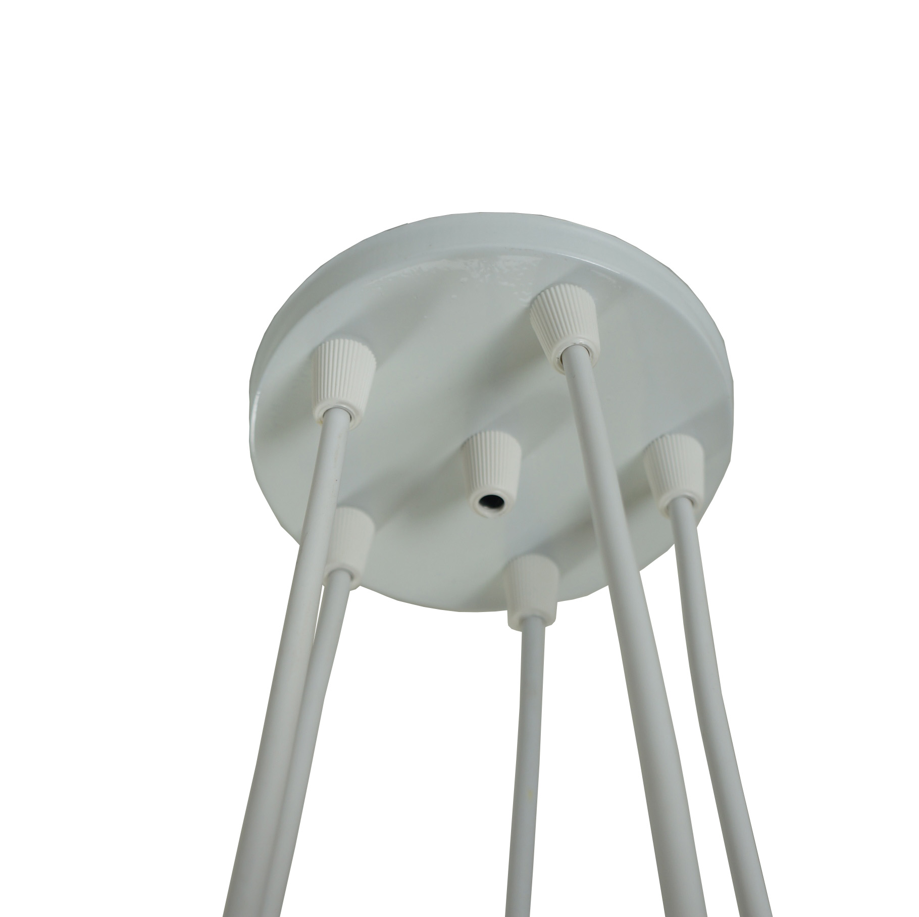 Lustre Pendente Luminária Cacho Paris Linho Branco com Detalhes em Bege