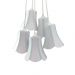 Lustre Pendente Luminária Cacho Paris Linho Branco e Azul Claro