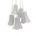 Lustre Pendente Luminária Cacho Paris Linho Branco e Cinza Claro
