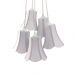 Lustre Pendente Luminária Cacho Paris Linho Branco e Detalhes em Lilás
