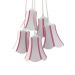 Lustre Pendente Luminária Cacho Paris Linho Branco e Detalhes em Pink