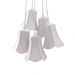 Lustre Pendente Luminária Cacho Paris Linho Branco e Detalhes em Rosa Claro