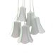 Lustre Pendente Luminária Cacho Paris Linho Branco e Detalhes em Verde Claro