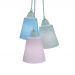 Lustre Pendente Luminária Cacho Quarto Bebê Cinza, Azul e Rosa