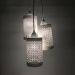 Lustre Pendente Luminária Cacho Rendado Bege