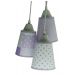 Lustre Pendente Luminária Cacho Tecido Estampado Lilás