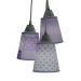 Lustre Pendente Luminária Cacho Tecido Estampado Lilás