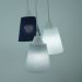 Lustre Pendente Luminária Cacho Tecidos Cinza, Azul Marinho e Branco