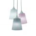 Lustre Pendente Luminária Cacho Tecidos Cinza, Rosa e Branco