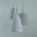 Lustre Pendente Luminária Estrelinhas Cinza e Branco