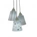 Lustre Pendente Luminária Estrelinhas e Luas Cinza, Branco e Azul Marinho