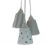 Lustre Pendente Luminária Estrelinhas e Luas Cinza, Branco e Azul Marinho