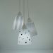 Lustre Pendente Luminária Estrelinhas e Luas Cinza, Branco e Azul Marinho
