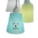 Lustre Pendente Luminária Lhama Rosa, Amarelo e Verde Claro