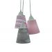 Lustre Pendente Luminária Nuvens e Chevron Cinza e Rosa