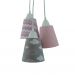 Lustre Pendente Luminária Nuvens e Chevron Cinza e Rosa