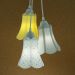 Lustre Pendente Luminária Paris com Tecidos Estampas Amarelas, Cinzas e Brancas