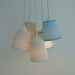 Lustre Pendente Luminária Poás Bege e Azul