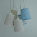 Lustre Pendente Luminária Poás Bege e Azul