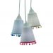 Lustre Pendente Luminária Quarto Bebê Cacho Pompons Rosa, Azul e Bege