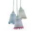 Lustre Pendente Luminária Quarto Bebê Cacho Pompons Rosa, Azul e Bege