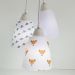Lustre Pendente Luminária Quarto Bebê Raposinha Tecidos Bivolt