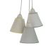 Lustre Pendente Luminária Revestida Estampas Geométricas em Tons de Amarelo e Cinza