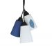 Lustre Pendente Luminária Sala Tecidos Estampa Folhas Azul e Branco