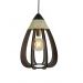 Lustre Pendente Luminária Sisal e Madeira Gota Marrom