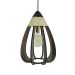 Lustre Pendente Luminária Sisal e Madeira Gota Marrom