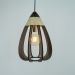 Lustre Pendente Luminária Sisal e Madeira Gota Marrom