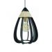 Lustre Pendente Luminária Sisal e Madeira Preto