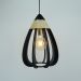 Lustre Pendente Luminária Sisal e Madeira Preto