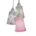 Lustre Pendente Luminária Tecido Bailarina e Frufru Rosa e Cinza