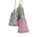 Lustre Pendente Luminária Tecido Bailarina e Frufru Rosa e Cinza