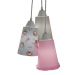 Lustre Pendente Luminária Tecido Bailarina e Frufru Rosa e Cinza