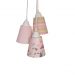 Lustre Pendente Luminária Tecido Lhama Cor de Rosa