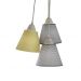 Lustre Pendente Luminária Tecido Mini Chevron Tons de Cinza e Amarelo